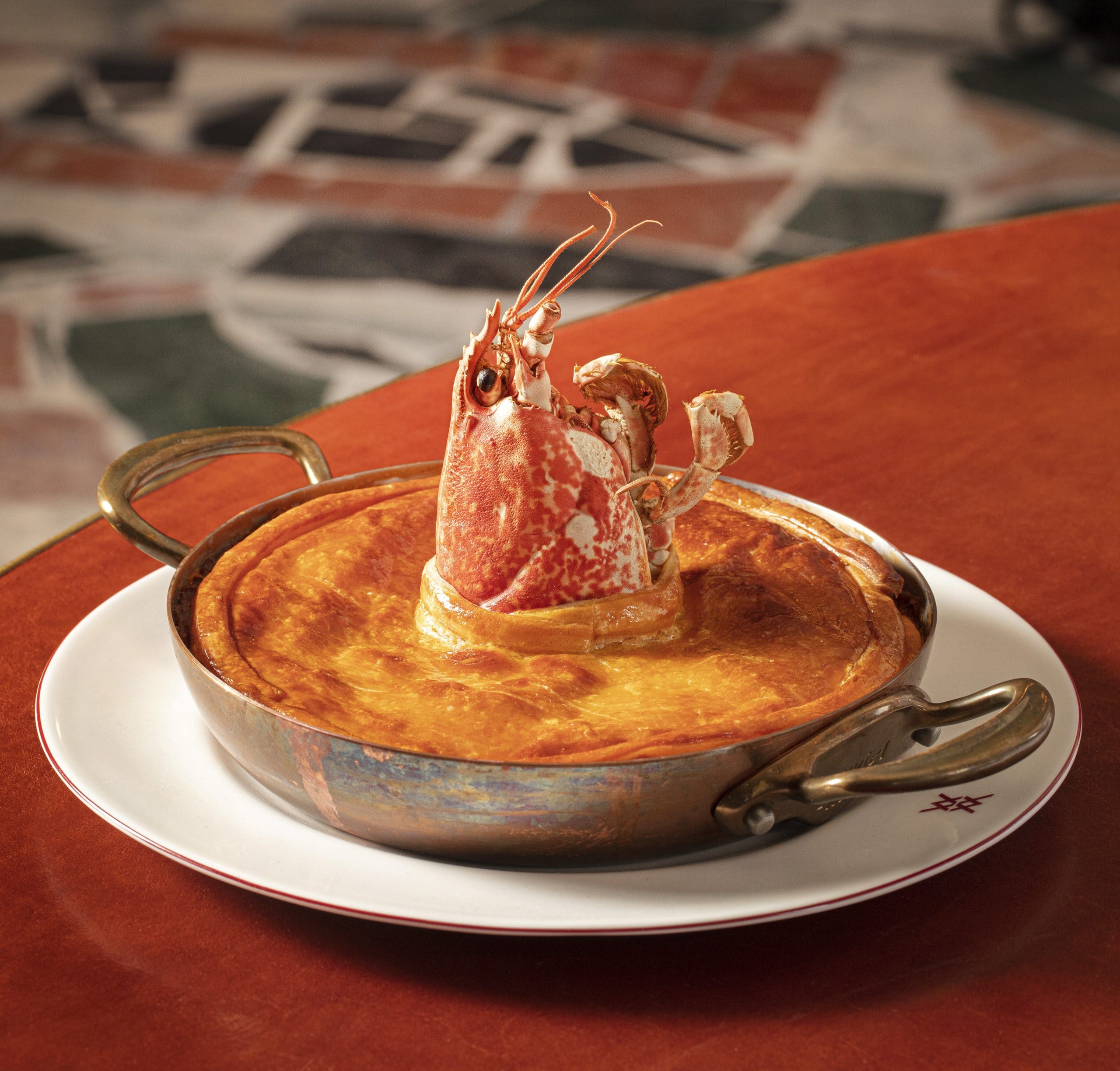 A plate with Lobster Pie for two at Mount St. Restaurant