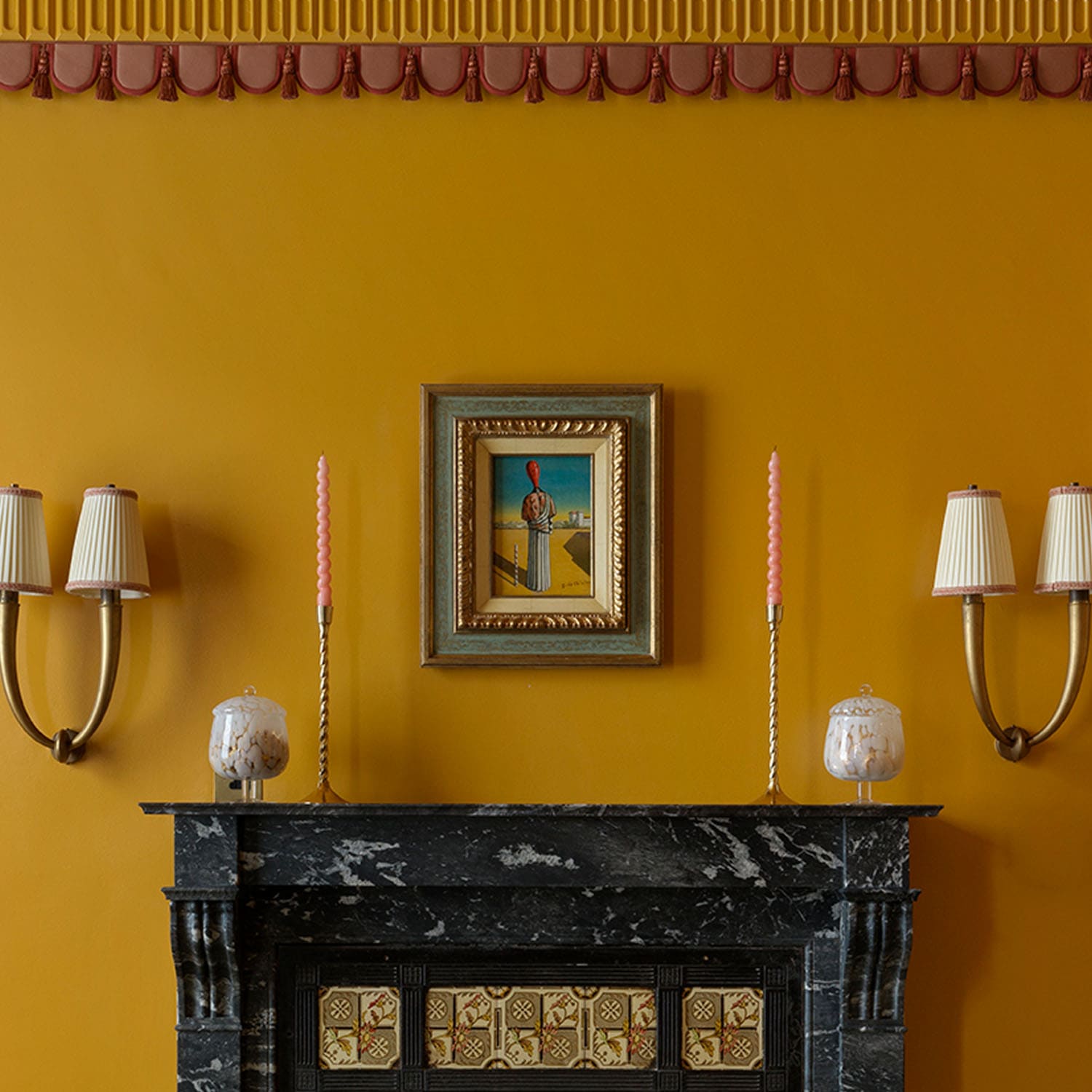 A picture of artwork in The Italian Bar showing: Giorgio De Chirico (1888–1978) “La Muse”,  1974, Oil on paper laid on panel