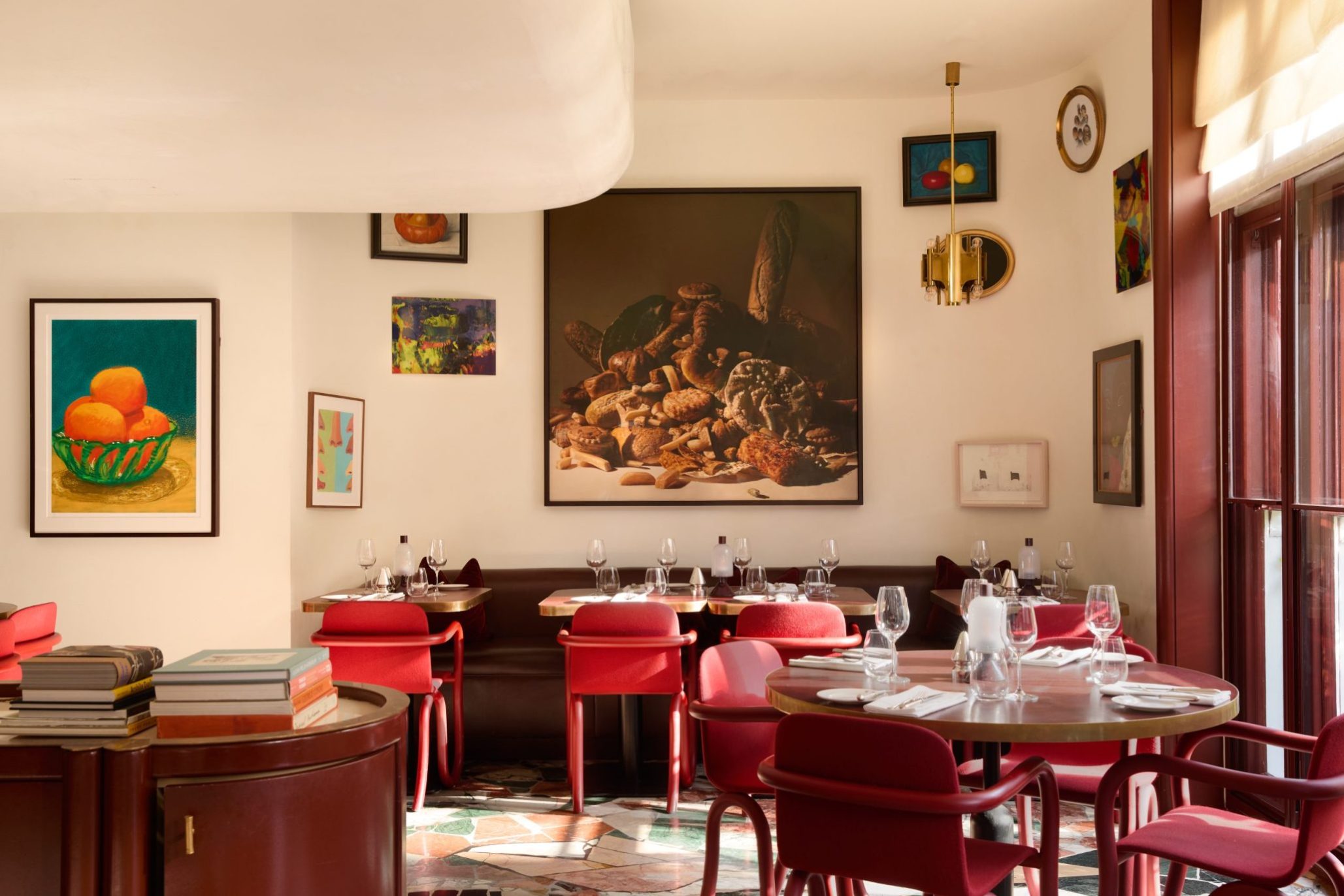 Artwork on the walls at Mount St. Restaurant