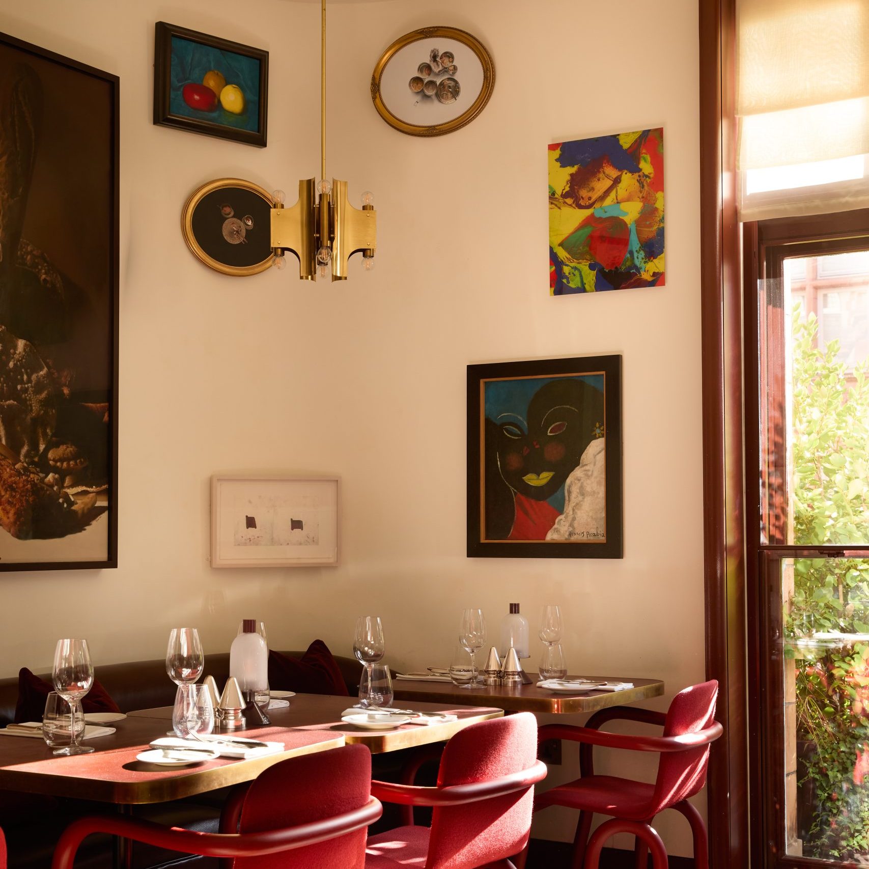 Artwork on the walls at Mount St. Restaurant